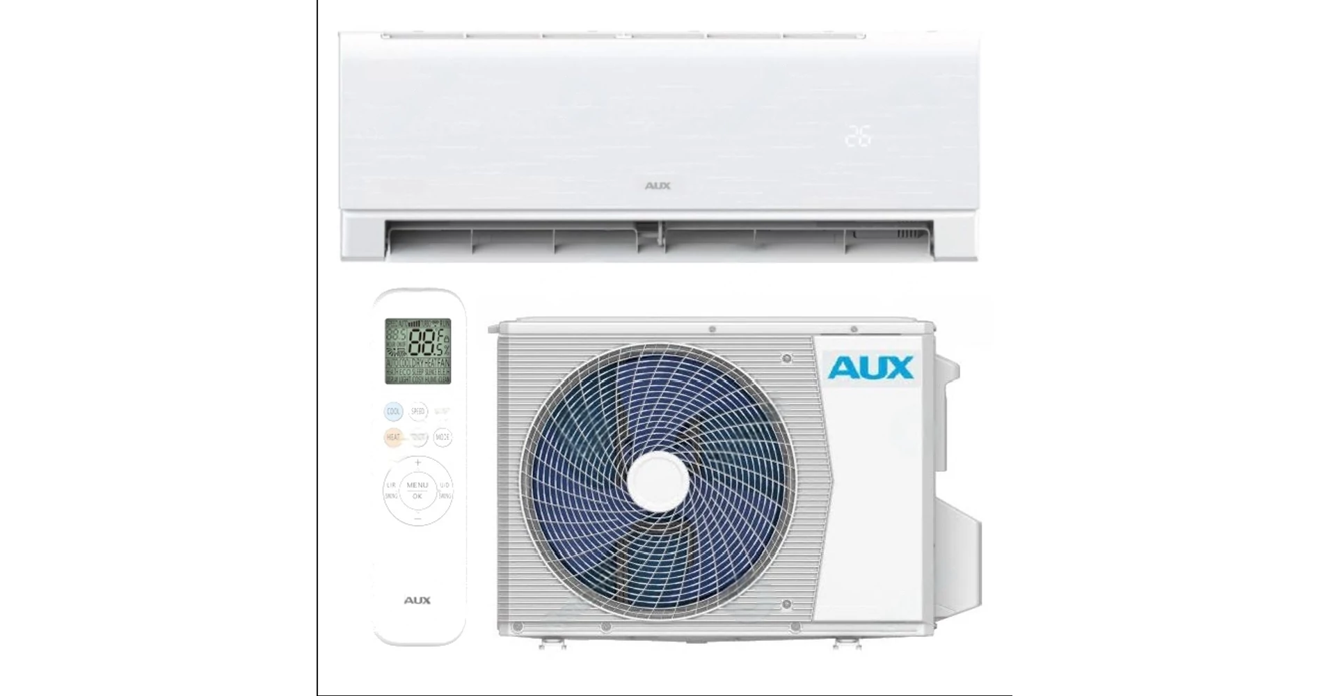 AUX Delta 3 oldalfali split klíma szett - 2,7 kW, Wi-Fi - KSZKLM5130