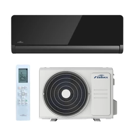 Fisher Art oldalfali split klíma szett, Antracit - Fekete tükrös előlappal - 3,5 kW, Wi-Fi - FSAIF-Art-124AE3-B