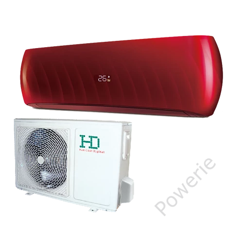 HD Design oldalfali split klíma szett, piros - 3,5 kW - HDWI-DSGN-120C-RED / HDOI-DSGN-120C