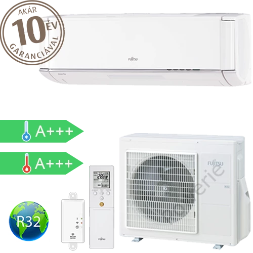 Fujitsu NocriaX oldalfali inverteres split klíma szett - 2,5 kW, Wi-Fi - ASYG09KXCA / AOYG09KXCA