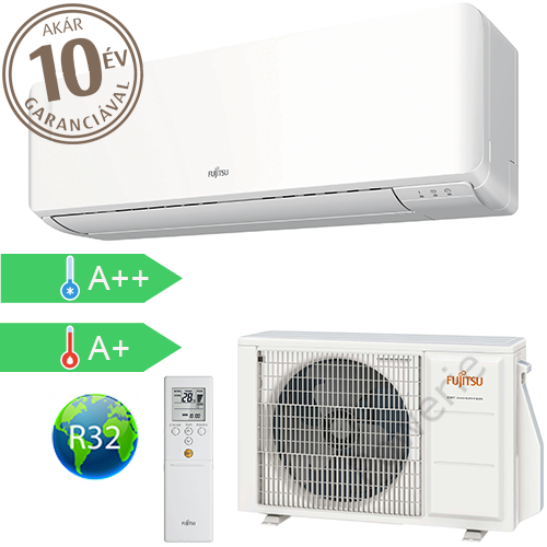 Fujitsu Standard R32 oldalfali split klíma szett - 3,4 kW  - ASYG12KMCE / AOYG12KMCC